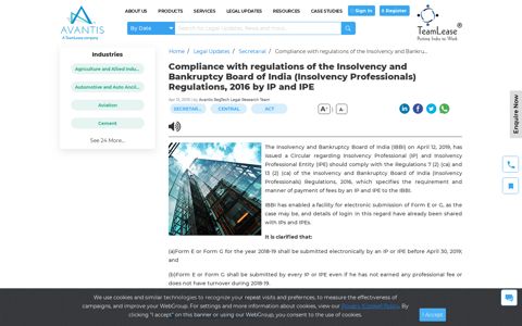 Compliance with regulations of the ... - Avantis RegTech