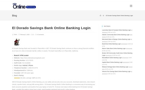 El Dorado Savings Bank Online Banking Login