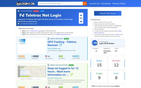 Fd Teletrac Net Login - Logins-DB