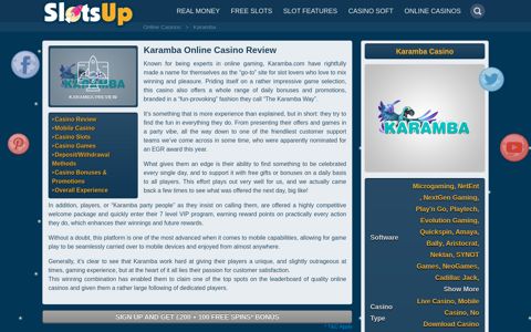 Karamba Online Casino Review - SlotsUp
