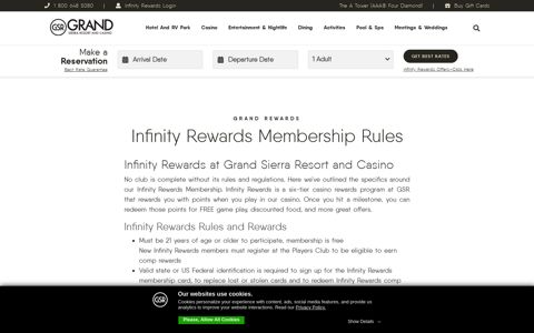 Infinity Rewards Rules | Grand Sierra Resort Club Grand ...