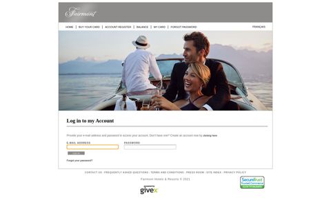 Log in to my Account - Fairmont Hotels and Resorts