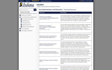 Resources – ILearn Portal - Indiana's ILearn Portal