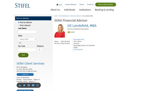 Jill Landefeld, MBA - Washington PCG Financial Advisor - Stifel
