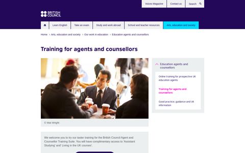 Training for agents and counsellors | British Council