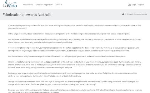 Wholesale Homewares Australia | Lavida Trading