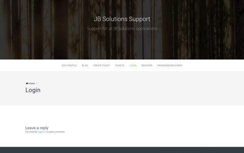 Login – JB Solutions Support