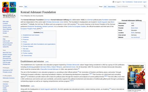 Konrad Adenauer Foundation - Wikipedia