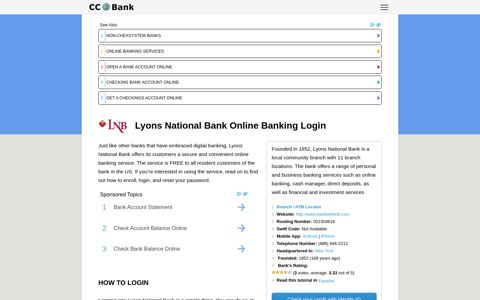 Lyons National Bank Online Banking Login - CC Bank