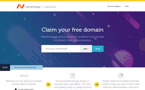 Namecheap Education Program: Free Domains for Students