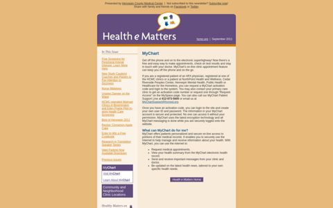 MyChart - Hennepin County Medical Center | Health e Matters