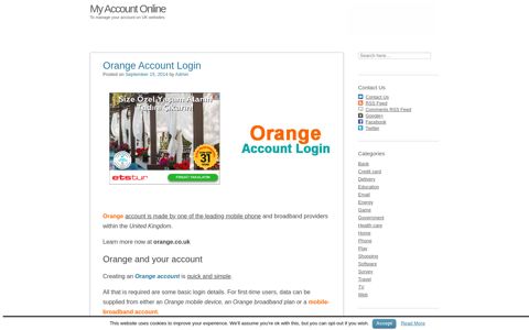 Orange Account Login on www.orange.co.uk