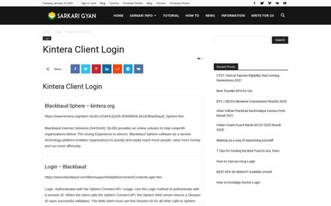 Kintera Client Login - Update 2020 - SARKARI GYAN