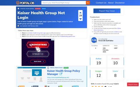 Kaiser Health Group Net Login - Portal-DB.live
