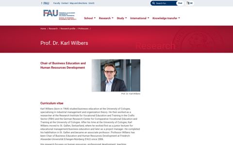 Prof. Dr. Karl Wilbers › School of Business, Economics and ...