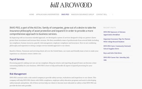 INVO PEO | Clinton, TN - Bill Arowood