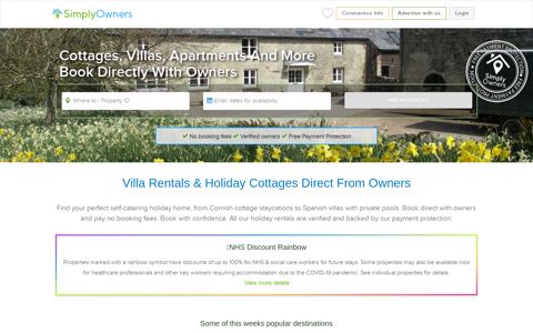 Holiday cottages, villas, apartments & more - Book with ...