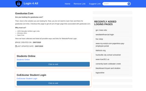 goedustar.com - Official Login Page [100% Verified] - Login 4 All