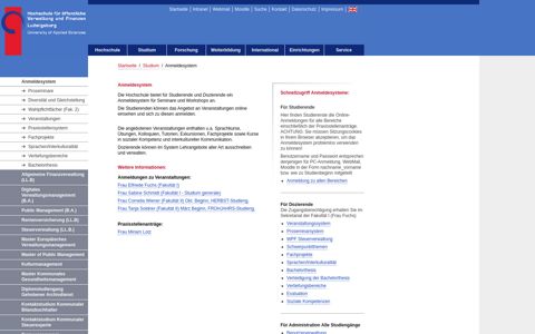 Anmeldesystem - Hochschule für Verwaltung und Finanzen ...
