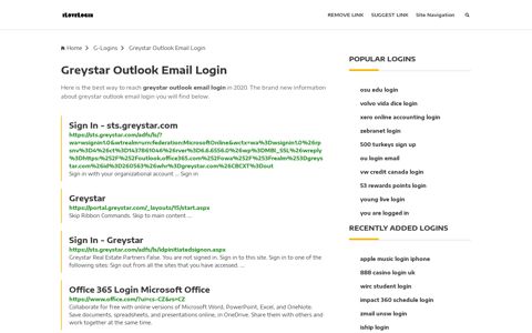 Greystar Outlook Email Login ❤️ One Click Access - iLoveLogin