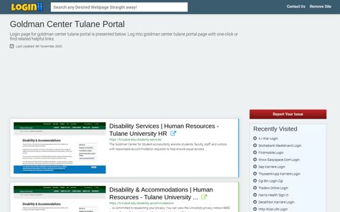 Goldman Center Tulane Portal - Loginii.com
