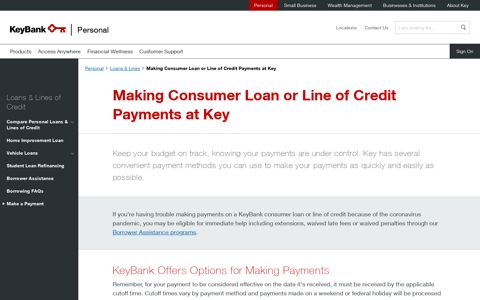 Making Consumer Loan or Line of Credit Payments ... - KeyBank