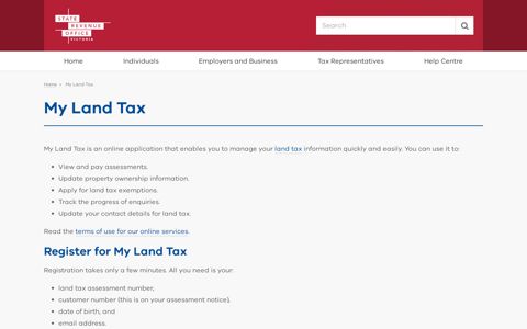 My Land Tax | State Revenue Office