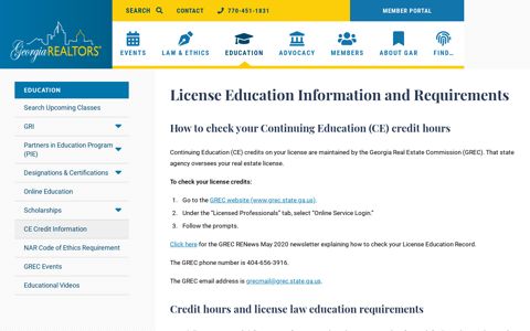 CE Credit Information » Georgia Association of REALTORS®