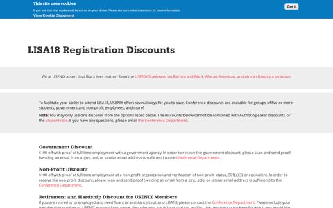 LISA18 Registration Discounts | USENIX