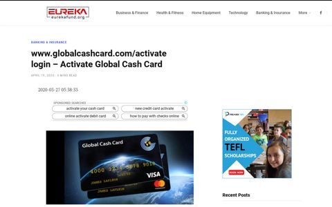 What is required to activate the Global Cash Card?