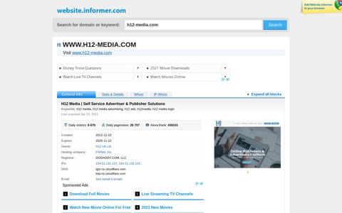 h12-media.com at WI. H12 Media | Self Service Advertiser ...