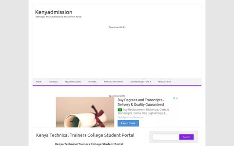 Kenya Technical Trainers College Student Portal ...