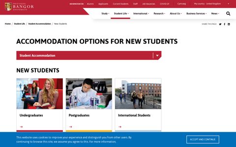 Accommodation options for New Students | Bangor University