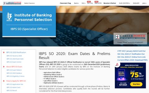IBPS SO 2020: Exam Date, Prelims Call Letter, Notification