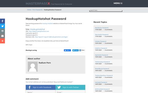 HookupHotshot Password - Porn Passwords
