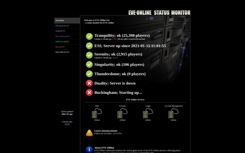 EVE-Offline :: EVE-Online Status monitor