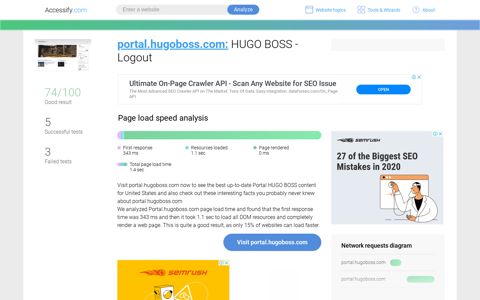 Access portal.hugoboss.com. HUGO BOSS - Logout