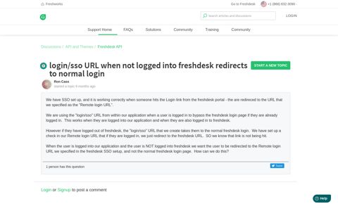 login/sso URL when not logged into freshdesk redirects to ...
