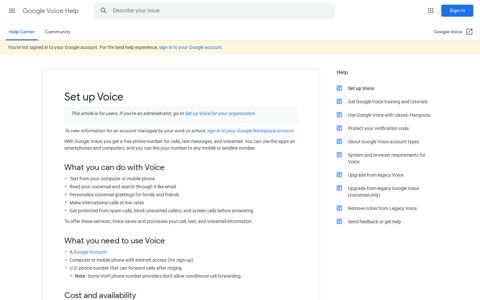 Set up Voice - Computer - Google Voice Help - Google Support