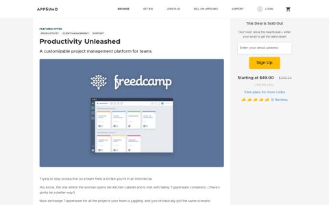 Freedcamp | Exclusive Offer from AppSumo