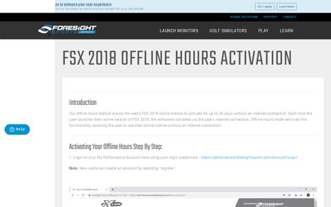 FSX 2018 Offline Hours Activation | Foresight Sports
