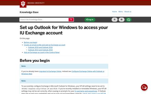 Set up Outlook for Windows to access your IU Exchange account