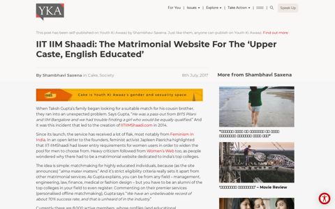IITIIMShaadi: A Matrimonial Service For 'Highly Educated ...