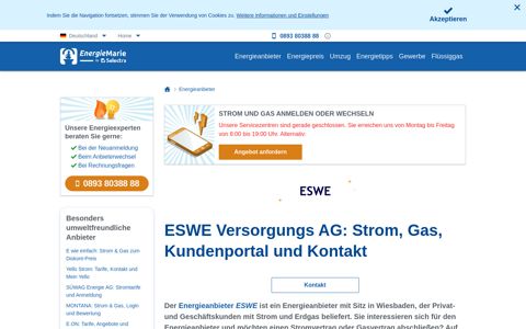 ESWE Versorgungs AG: Strom, Gas, Kundenportal und Kontakt