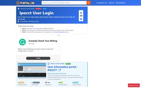 Ipacct User Login - Portal-DB.live