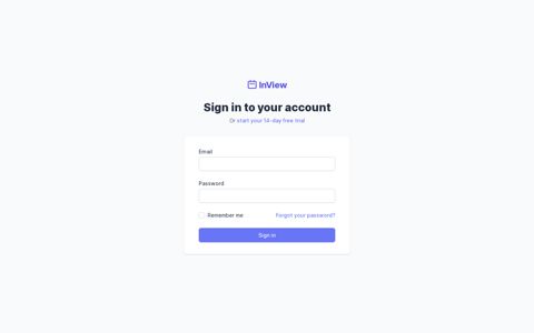 Sign in to your account - InView