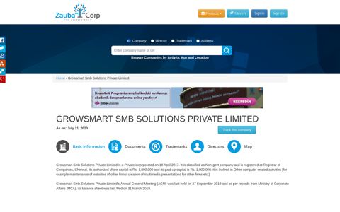 Growsmart Smb Solutions Private Limited - Zauba Corp