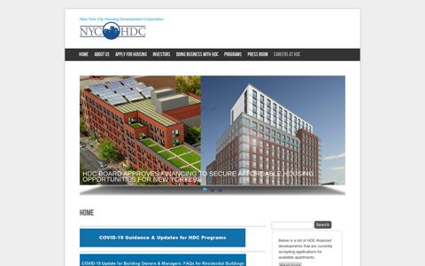 New York City Housing Development Corporation: Home