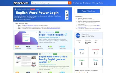 English Word Power Login - Logins-DB