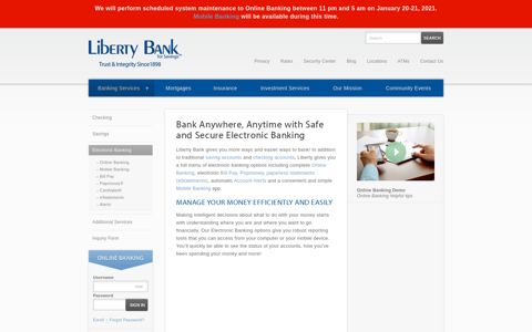 Secure Banking Online | Liberty Bank for Savings